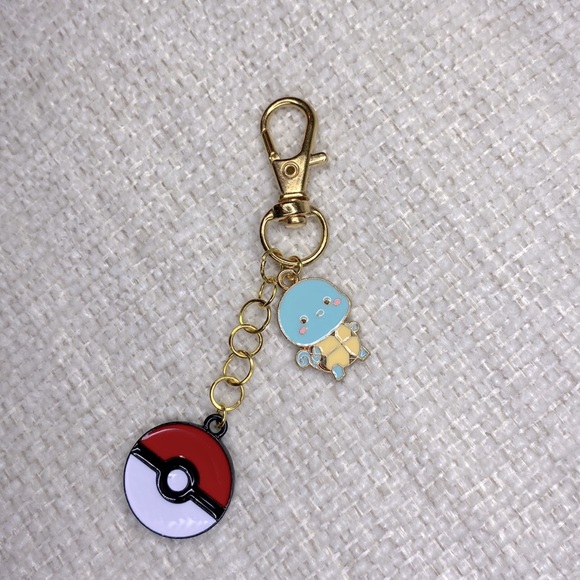 Pokémon inspired Squirtle Keychain Purse Charm Gold tone  New without tags - Picture 3 of 3